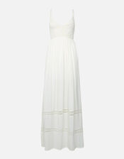 Crochet Top Maxi Dress, Ivory (IVORY), large