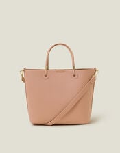 Smooth Faux Leather Handbag, , large