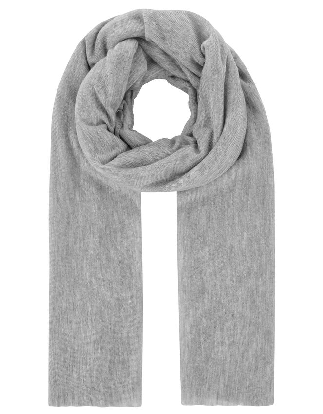 Lightweight Knitted Scarf, Grey (GREY), large