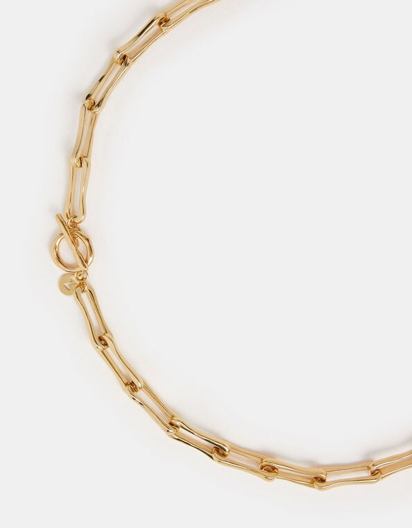 14ct Gold-Plated Paperclip Link Necklace, , large