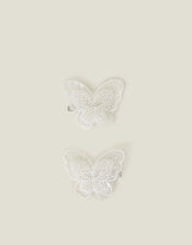 2-Pack Girls Beaded Butterfly Hair Clips, , large