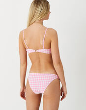 Gingham Bandeau Bikini Top, Pink (PINK), large