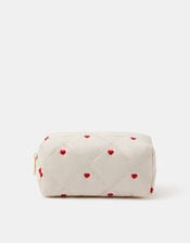 Heart Quilted Make Up Bag, , large