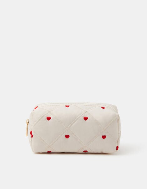 Heart Quilted Make Up Bag, , large