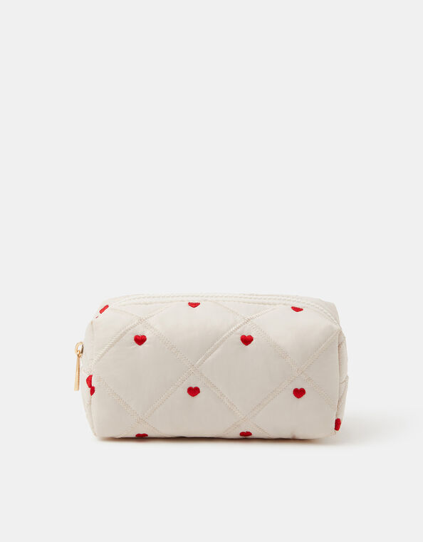 Heart Quilted Make Up Bag, , large