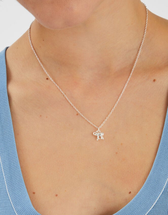 Elephant Charm Pendant Necklace, , large