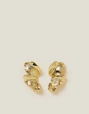 Layered Leaf Drop Earrings Gold, , large