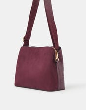 Faux Croc Crossbody Bag, , large