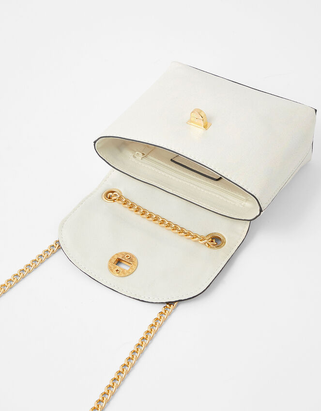 Mini Metallic Bag, White (WHITE), large