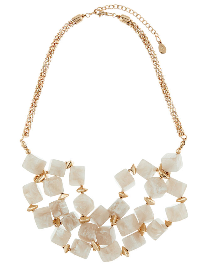 Cube Bead Chunky Collar Necklace, , large