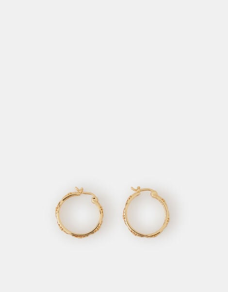 14ct Gold-Plated Filigree Hoop Earrings, , large
