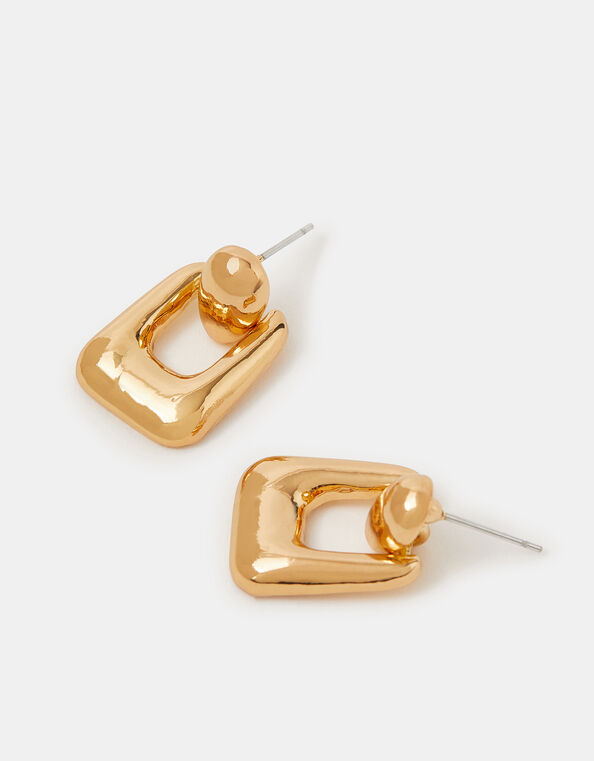 Mini Square Doorknocker Earrings, , large