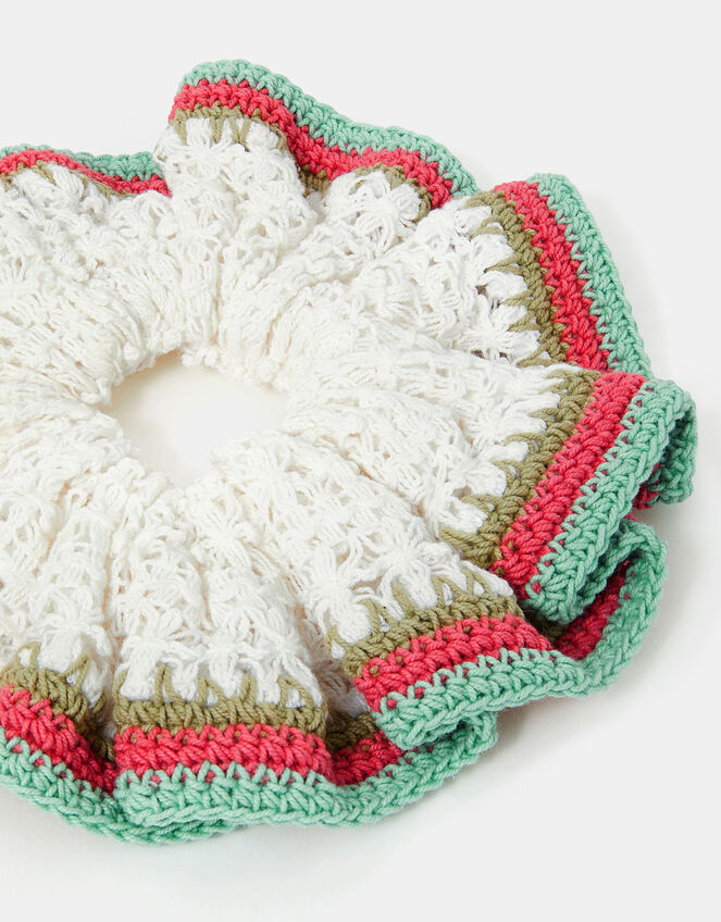 Stripe Crochet Hair Scrunchie, , large