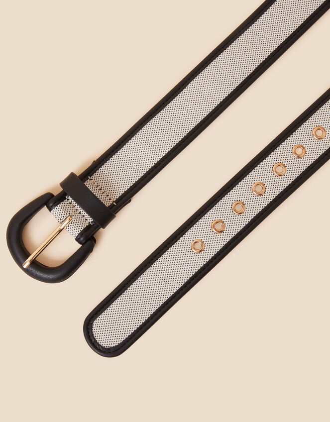 Contrast Edge Canvas Belt , Black (BLACK), large