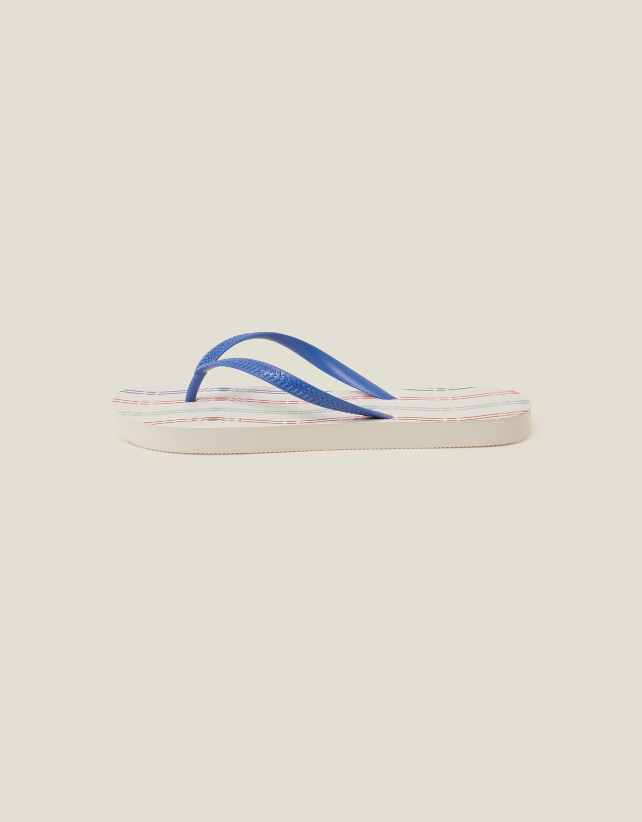 Blue and white striped flip flops hotsell