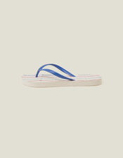 Ikat Print Flip Flops, White (WHITE), large