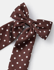 Polka Dot Bow Barrette Hair Clip, , large
