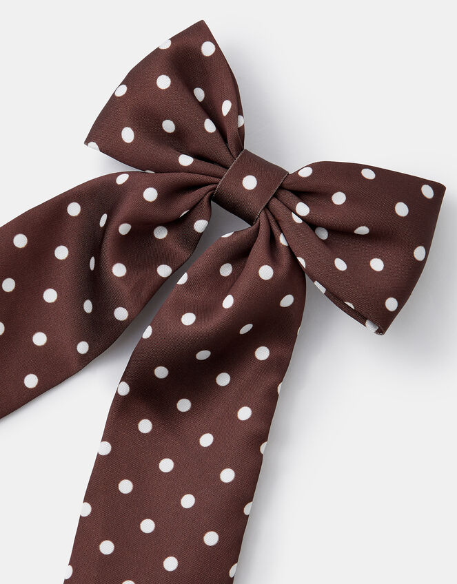 Polka Dot Bow Barrette Hair Clip, , large
