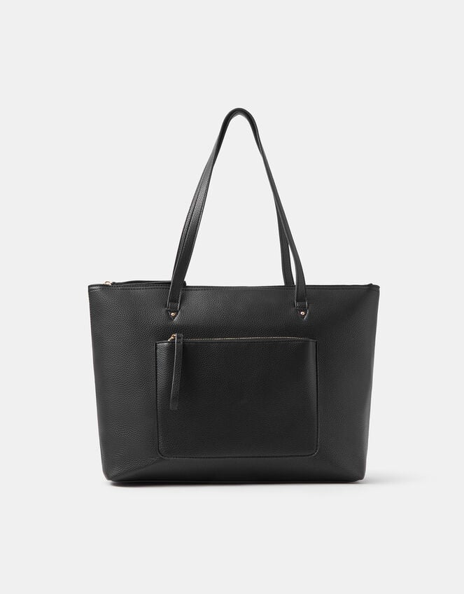 Rachel Zip Front Laptop Tote Bag, Black (BLACK), large