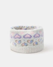 Girls Heart Fair Isle Snood, Multi (PASTEL MULTI), large