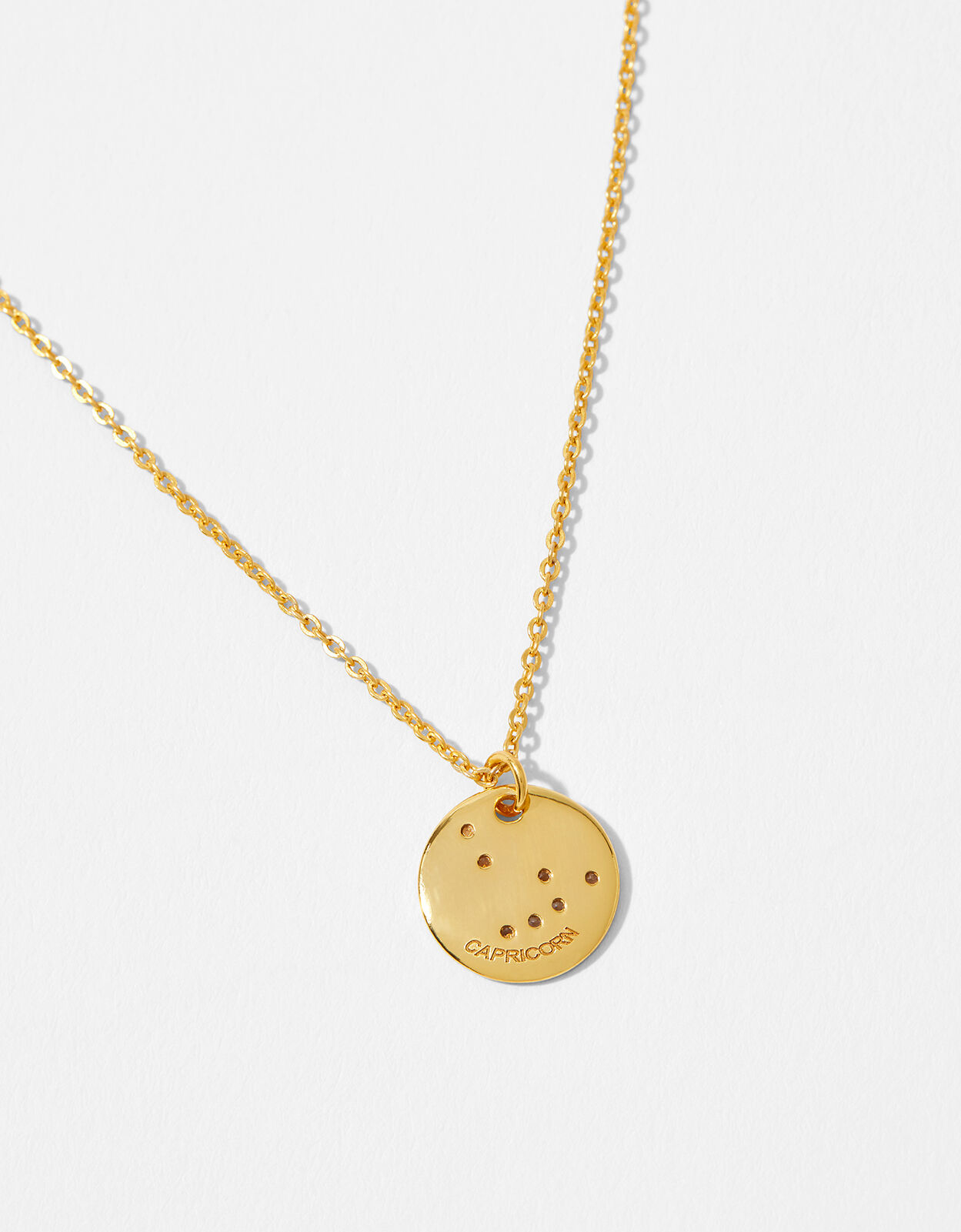 Gold Vermeil Constellation Necklace Capricorn Z for Accessorize Accessorize UK