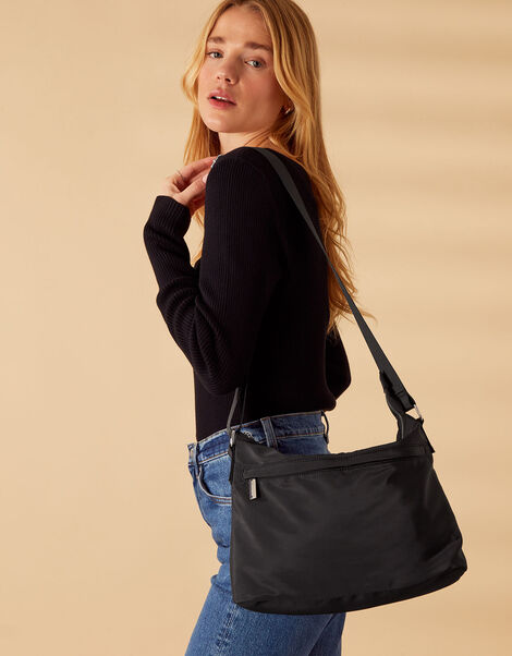 Pocket Cross-Body Bag with Recycled Nylon, , large
