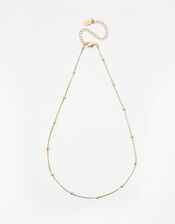 Beaded Chain Necklace, Gold (GOLD), large
