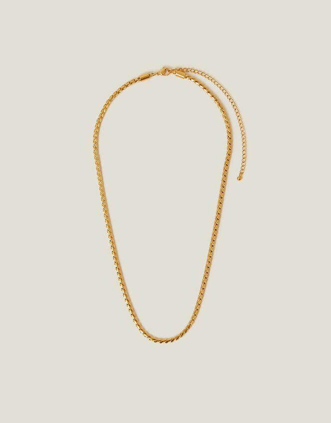 14ct Gold-Plated Stainless Steel Twist Chain Necklace, , large