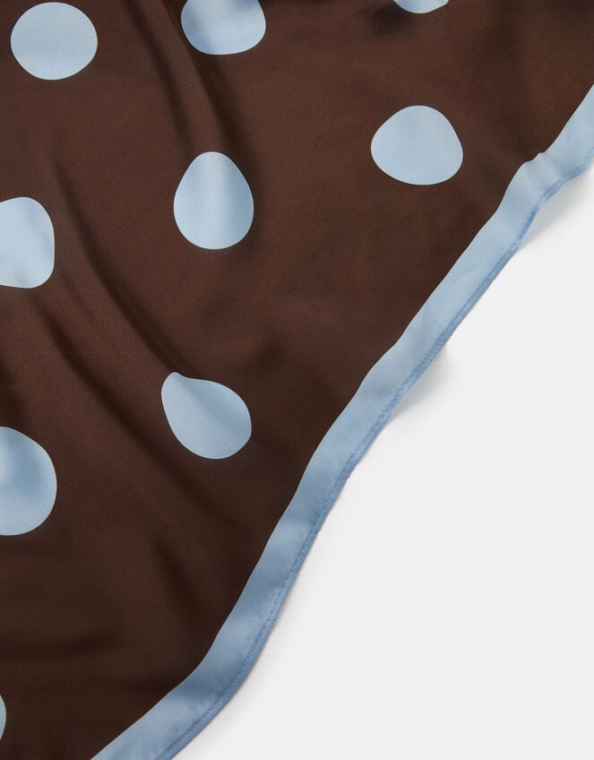 Polka Dot Square Satin Scarf, , large