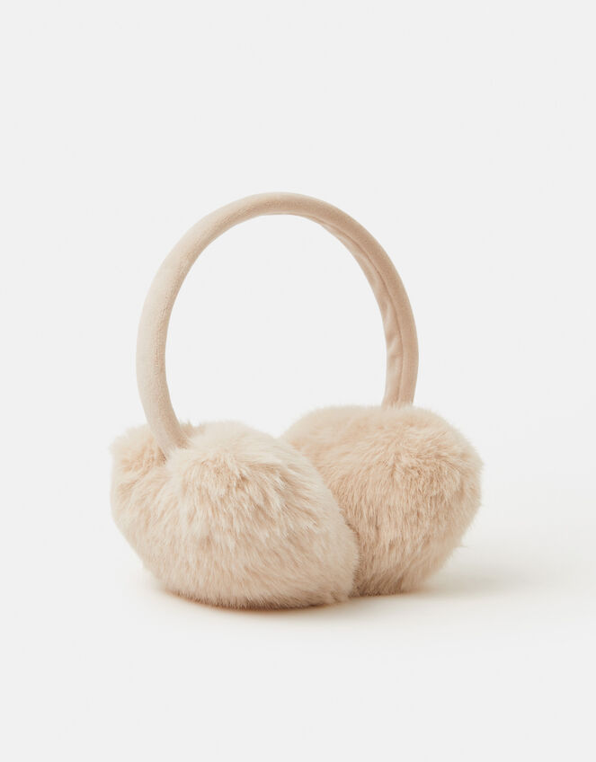 Faux Fur Heart Earmuffs, , large