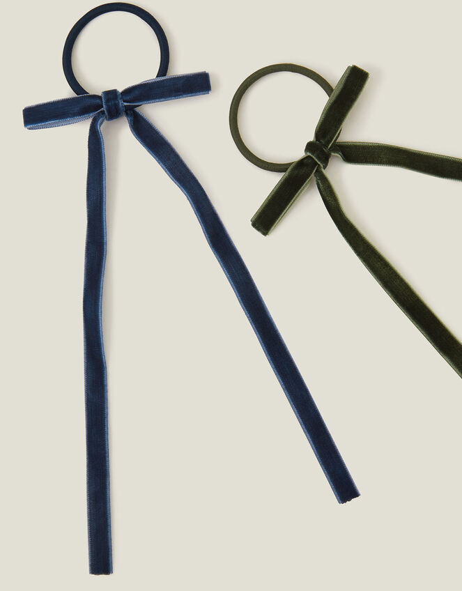 2-Pack Velvet Ribbon Bow Hair Bands, , large
