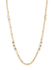 Gold-Plated Beaded Layered Necklace, , large