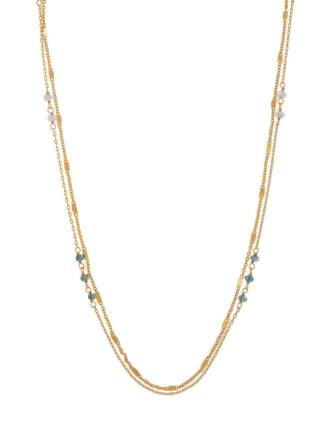 Gold-Plated Beaded Layered Necklace, , large