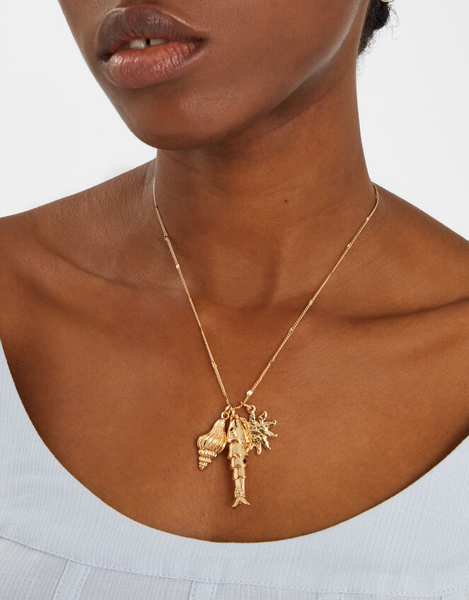 Sea Charm Pendant Necklace Gold, , large
