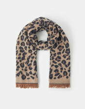 Leopard Print Blanket Scarf, , large
