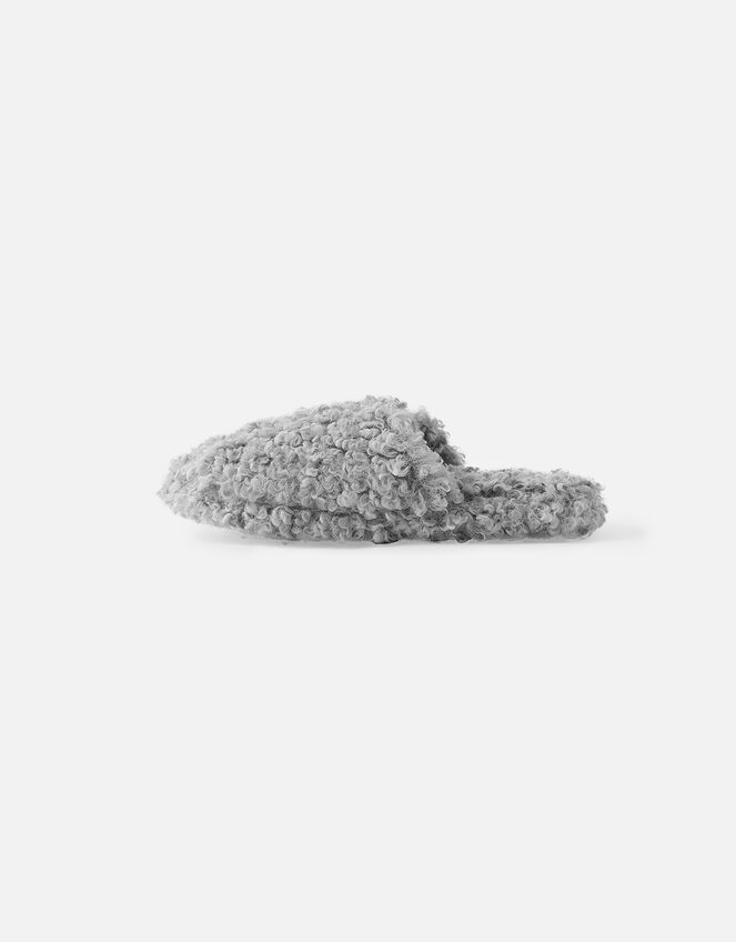 Plush Mule Slippers, Grey (GREY), large