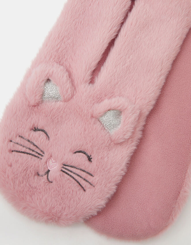 Girls Fluffy Faux Fur Cat Scarf, , large