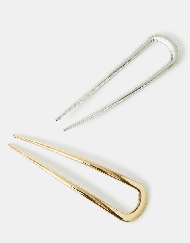 2-Pack Mix Metal French Hair Pins, , large