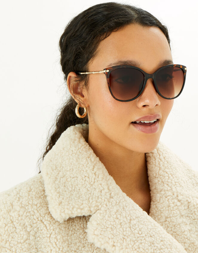 Ferne Bamboo Flat Top Sunglasses, , large