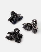 3-Pack Mini Gemstone Bow Claw Clips , , large