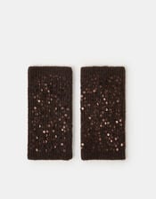 Sequin Knitted Wrist Warmers, , large