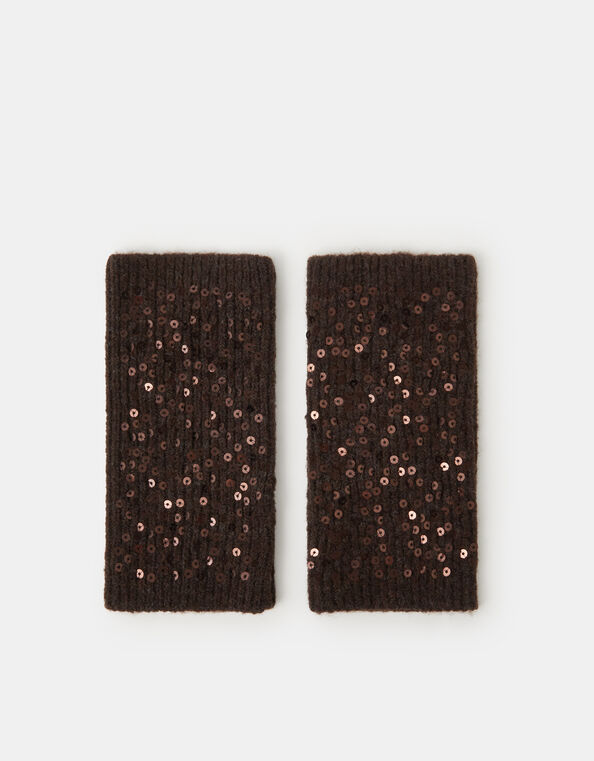 Sequin Knitted Wrist Warmers, , large