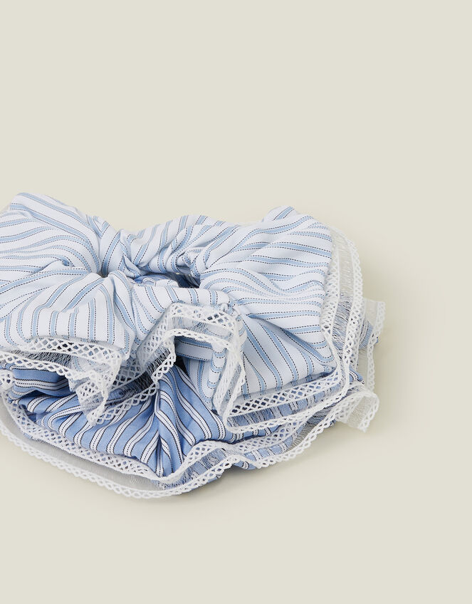 2-Pack Stripe Hair Scrunchies, , large