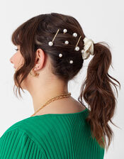 Simple Pearl Hair Slides 8 Pack, , large