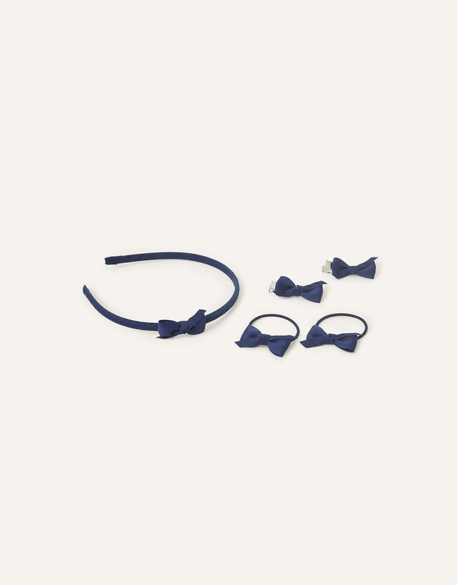 School Hair Set, Blue (NAVY), large