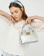 Silver Bucket Bag with Star Keyring, , large