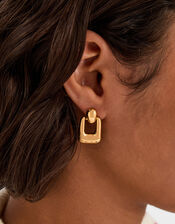 Mini Square Doorknocker Earrings, , large