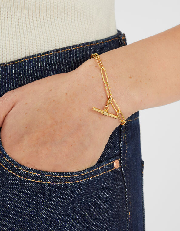 14ct Gold-Plated T-Bar Charm, , large