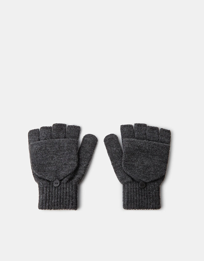 Plain Capped Gloves, Grey (GREY), large