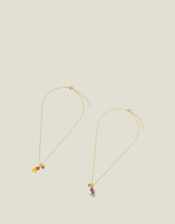 2-Pack Girls Rainbow "BFF" Necklace, , large